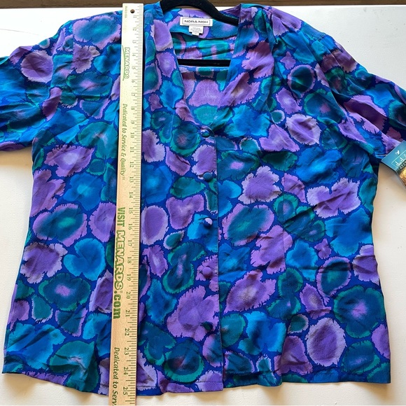Nora Noh 100% Silk Blouse Vintage Korean Designer Size 16 - Picture 4 of 5